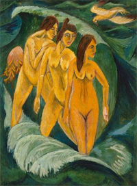 Three bathers, 1913, Ernst Ludwig Kirchner, Art Gallery of New South Wales.