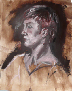 Portretschilderen/ portretstudie door Sergey in olieverf in 1 sessie. 