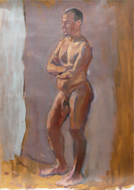 Alfredo door Gideon, tweede sessie, olieverf/ Alfredo by Gideon, second session, oilpaint.