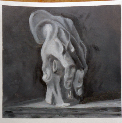 Oilpainting study after cast (hand holding stick) || Olieverfstudie naar een gipsen beeld (hand met stuk hout)