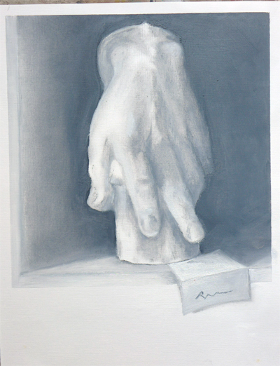 Oilpaint study after cast || Olieverfstudie naar gipsen model