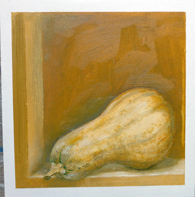 Oilpainting study after a pumpkin || Olieverfstudie naar een pompoen