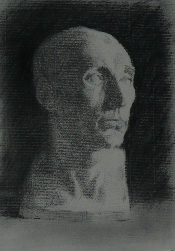 Peter Eurlings, Cast study in sight size technique, charcoal,42cmx30cm, 2008