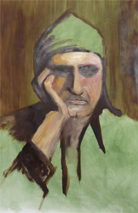 Portret in olieverf naar model: Giorgi Rossi. Olieverf op olieverfpapier. 