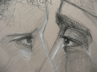 20-11-2009, Dubbelportret Thoth en Lila'Angelique, versmelting (detail).