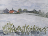 
Zuiderwoude nabij Amsterdam tussen Uitdam en Broek; Aquarel opzet/ Zuiderwoude near Amsterdam; Watercolours lay-out